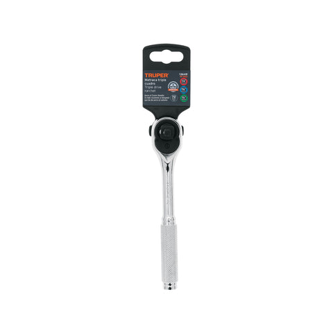 Matraca triple cuadros 1/4', 3/8' y 1/2', Truper | M-1412 | 13649