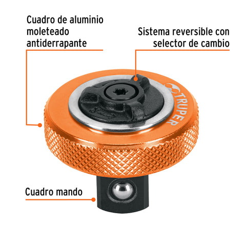 Matraca cuadro 1/2' tipo perilla, Truper | M-1249-P | 13653