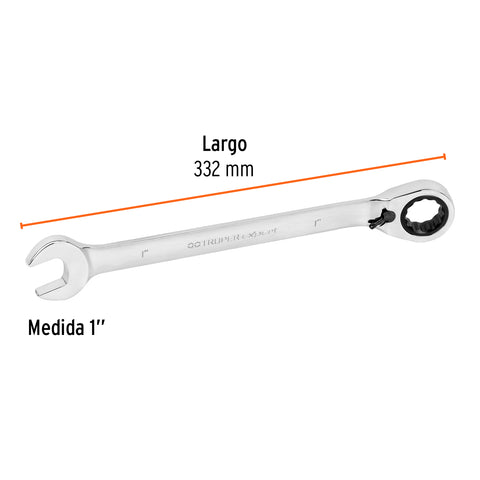 Llave combinada matraca reversible 1' x 332 mm largo, Expert | LL-2032XR | 13654