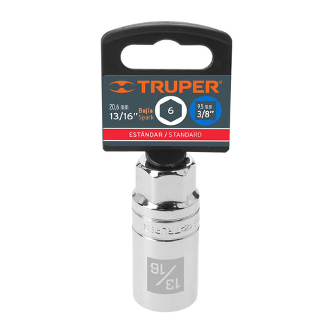 Dado para bujías de 13/16', 6 puntas, cuadro 3/8', Truper | D-3826-B | 13657