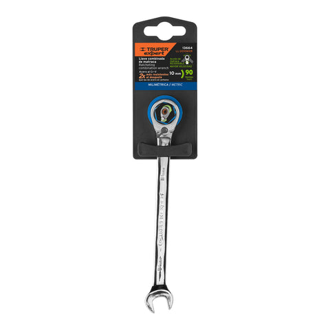 Llave combinada matraca reversible 10mmx154 mm largo, Expert | LL-2010MXR | 13664