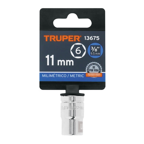 Dado de 11 mm, 6 puntas, cuadro 3/8', Truper | D-3811-HM | 13675
