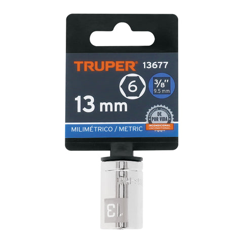 Dado de 13 mm, 6 puntas, cuadro 3/8', Truper | D-3813-HM | 13677