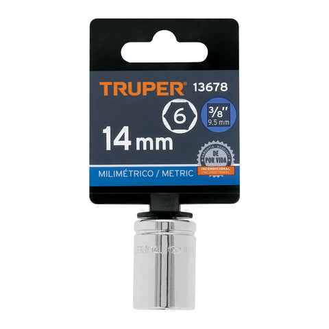 Dado de 14 mm, 6 puntas, cuadro 3/8', Truper | D-3814-HM | 13678