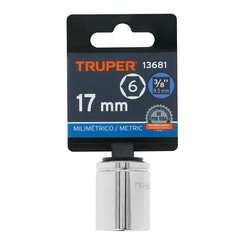 Dado de 17 mm, 6 puntas, cuadro 3/8', Truper | D-3817-HM | 13681