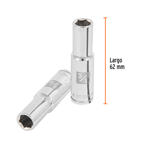 Dado largo de 3/8', 6 puntas, cuadro 3/8', Truper | D-3812-HL | 13712