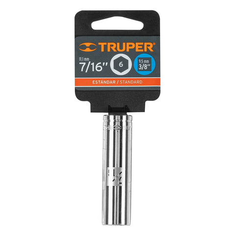Dado largo de 7/16', 6 puntas, cuadro 3/8', Truper | D-3814-HL | 13713