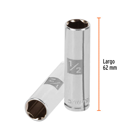 Dado largo de 1/2', 6 puntas, cuadro 3/8', Truper | D-3816-HL | 13714