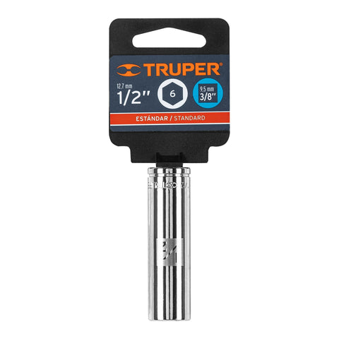 Dado largo de 1/2', 6 puntas, cuadro 3/8', Truper | D-3816-HL | 13714