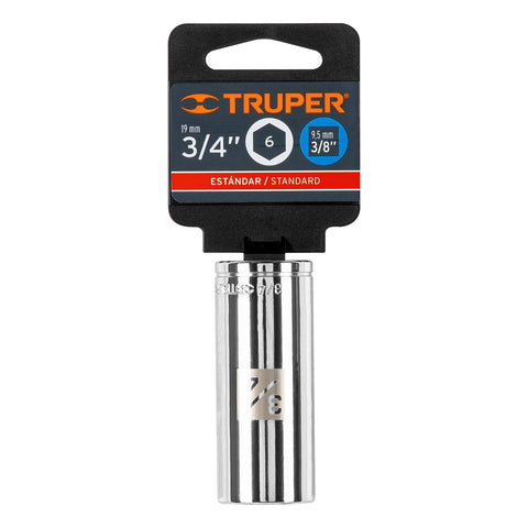 Dado largo de 3/4', 6 puntas, cuadro 3/8', Truper | D-3824-HL | 13718