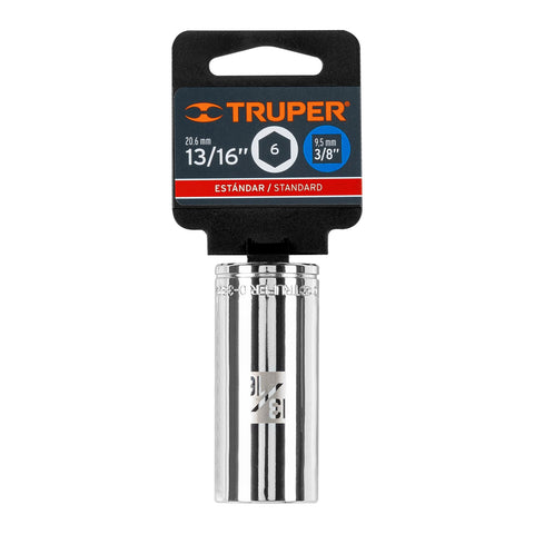 Dado largo de 13/16', 6 puntas, cuadro 3/8', Truper | D-3826-HL | 13719