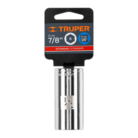 Dado largo de 7/8', 6 puntas, cuadro 3/8', Truper | D-3828-HL | 13720