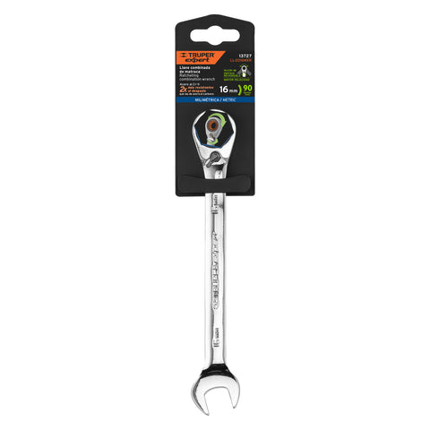 Llave combinada matraca reversible 16mmx205 mm largo, Expert | LL-2016MXR | 13727