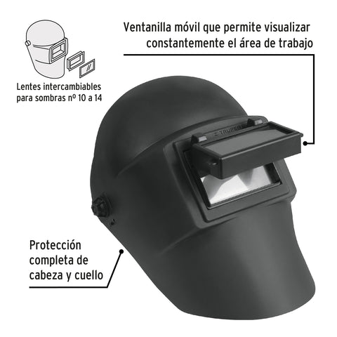 Careta p/soldar con lente abatible, sombra 11, TRUPER | CASO-3 | 13729