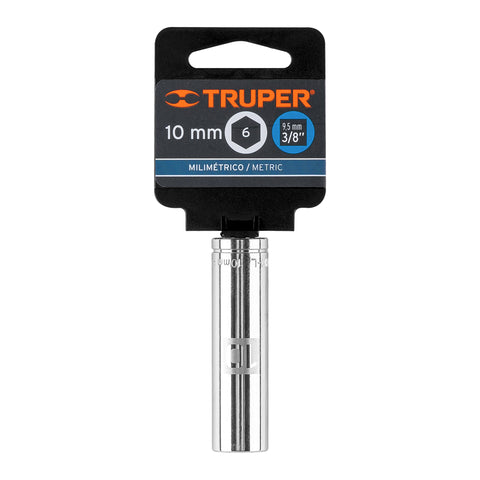 Dado largo de 10 mm, 6 puntas, cuadro 3/8', Truper | D-3810-HM-L | 13770