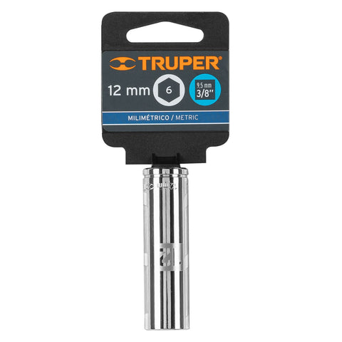 Dado largo de 12 mm, 6 puntas, cuadro 3/8', Truper | D-3812-HM-L | 13772