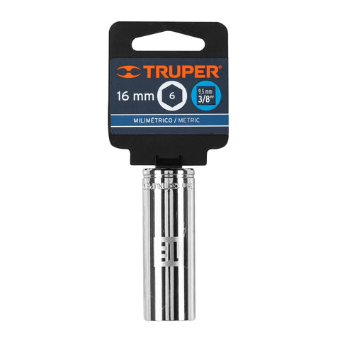 Dado largo de 16 mm, 6 puntas, cuadro 3/8', Truper | D-3816-HM-L | 13776