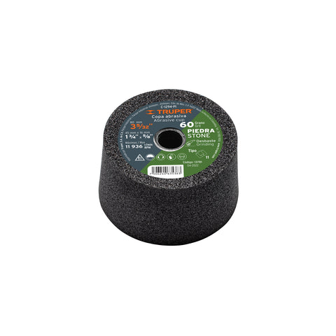 Copa desbaste de piedra 3-5/32' grano 60, eje 5/8-11, Truper | C-1294-PI | 13781