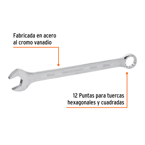 Llave combinada extralarga 30 mm x 401 mm de largo, Expert | LL-2030M | 13816