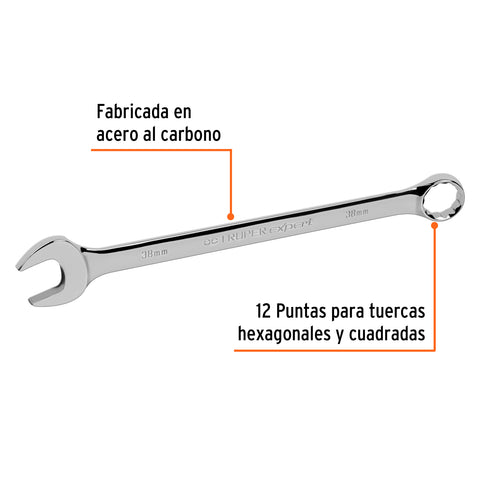 Llave combinada extralarga 38 mm x 467 mm de largo, Expert | LL-2038M | 13821