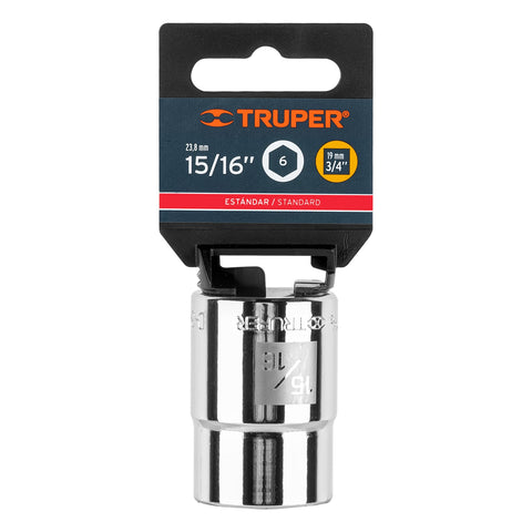 Dado de 15/16', 6 puntas, cuadro 3/4', Truper | D-3430-H | 13823