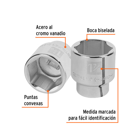 Dado de 1-7/8', 6 puntas, cuadro 3/4', Truper | D-3460-H | 13838