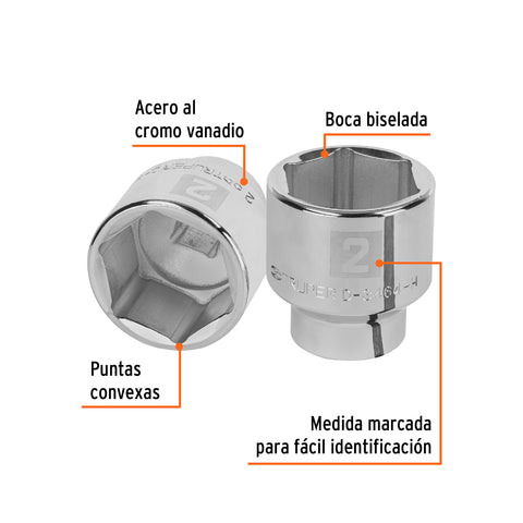 Dado de 2', 6 puntas, cuadro 3/4', Truper | D-3464-H | 13840