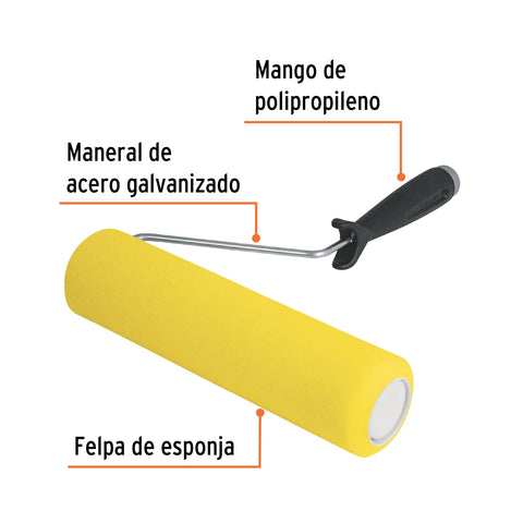 Rodillo para pintar 9' x 3/8' de esponja, superficies lisas | ROPI-910E | 13841
