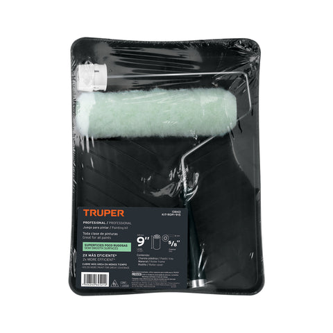 Kit de rodillo para pintar, 9' (maneral, charola y felpa) | KIT-ROPI-915 | 13843