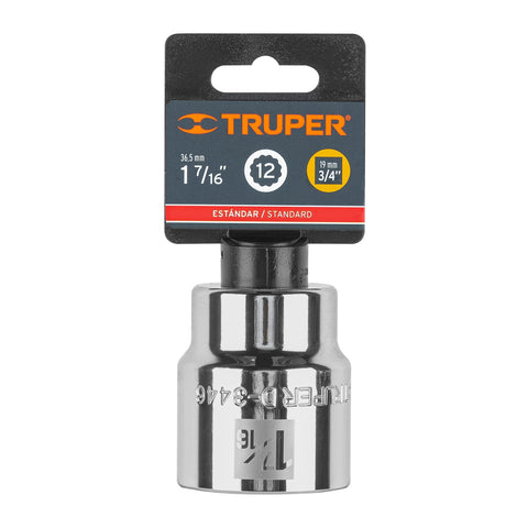 Dado de 1-7/16', 12 puntas, cuadro 3/4', Truper | D-3446 | 13861