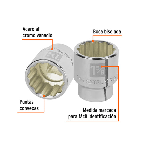 Dado de 1-5/8', 12 puntas, cuadro 3/4', Truper | D-3452 | 13864