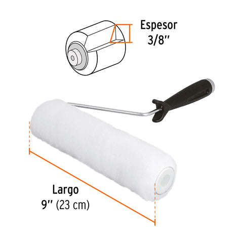 Rodillo para pintar 9' x 3/8' superficies lisas, TRUPER | ROPI-910 | 13875