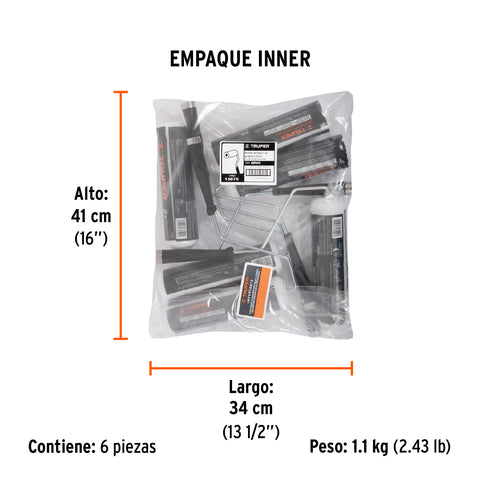 Rodillo para pintar 9' x 3/8' superficies lisas, TRUPER | ROPI-910 | 13875