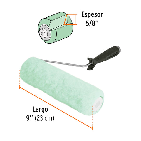Rodillo para pintar 9' x 5/8' superficies poco rugosas | ROPI-915 | 13876