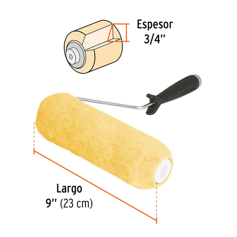 Rodillo para pintar 9' x 3/4' superficies rugosas, TRUPER | ROPI-920 | 13877