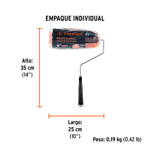 Rodillo para pintar 9' x 1-1/4' superficies extrarrugosas | ROPI-930 | 13879