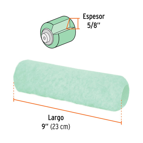 Felpa para rodillo 9'x5/8' superficies poco rugosas, TRUPER | R-ROPI-915 | 13883