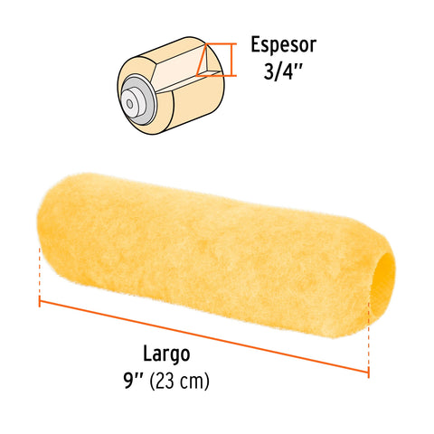 Felpa para rodillo 9' x 3/4' superficies rugosas, TRUPER | R-ROPI-920 | 13884