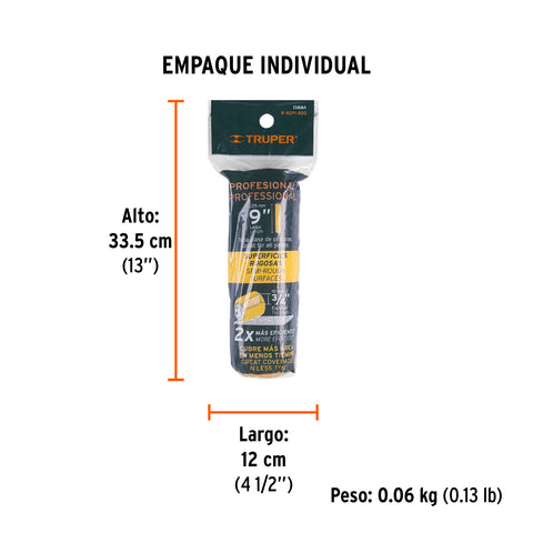 Felpa para rodillo 9' x 3/4' superficies rugosas, TRUPER | R-ROPI-920 | 13884