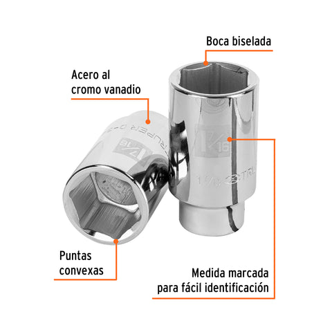 Dado largo de 1-7/16', 6 puntas, cuadro 3/4', Truper | D-3446-HL | 13890