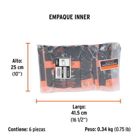 Felpa para rodillo 9x1-1/4' superficies extrarrugosas TRUPER | R-ROPI-930 | 13891