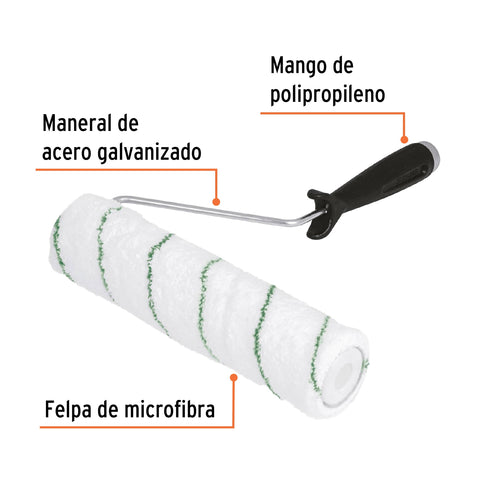 Rodillo para pintar 9' x 3/8' microfibra, sup. poco rugosas | ROPI-910M | 13894