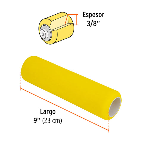 Felpa para rodillo 9' x 3/8' de esponja, superficies lisas | R-ROPI-910E | 13898
