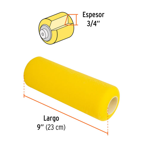 Felpa para rodillo 9' x 3/4' de esponja, superficies rugosas | R-ROPI-920E | 13901
