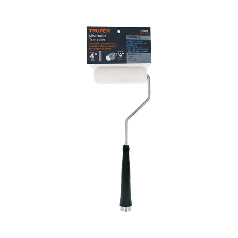 Mini Rodillo para pintar 4' x 3/8' de esponja, Truper | ROPI-410E | 13903