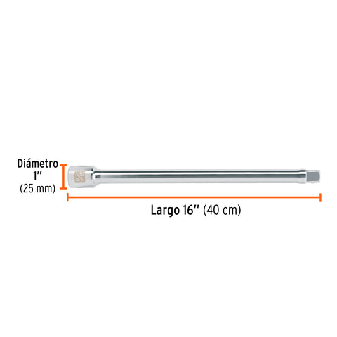 Extensión cuadro 3/4' para matraca, largo 16', Truper | E-5663 | 13906