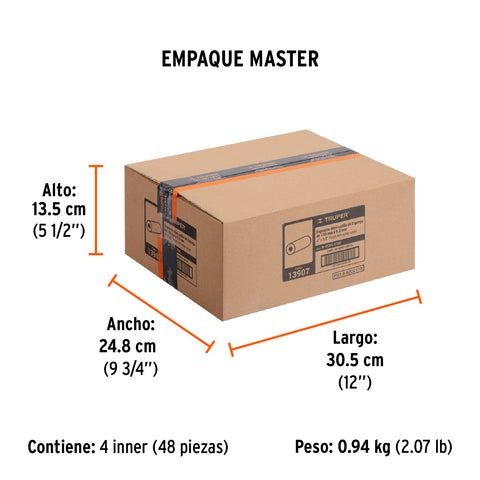 Bolsa c/2 felpas para mini rodillo esponja 4'x3/8', TRUPER | R-ROPI-410E | 13907
