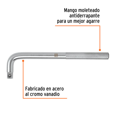 Mango cuadro 1/2' en 'L', largo 9', Truper | L-5486 | 13913
