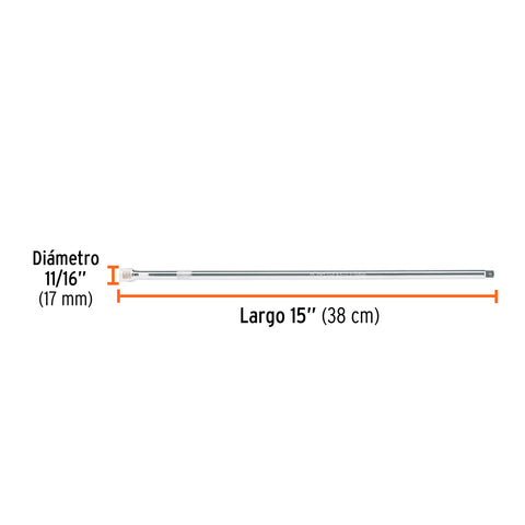 Extensión cuadro 1/2' para matraca, largo 15', Truper | E-5464 | 13918