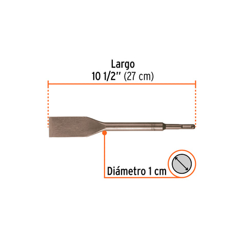 Cincel para azulejo SDS Plus 1-1/2' x 10-1/2', Truper | SDS-C3 | 13925